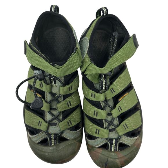Keen Boy's Newport H2 Green and Camo Print Nylon Water Shoe Sandals Size 4 - Picture 2 of 6